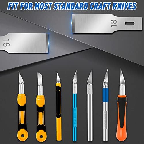 DIYSELF 16-komadni Set zanatskih noža sa 100 pakovanja Exacto noževi noža 18, Sk5 Karbonski čelik Exacto oštrice dopunite zanatske