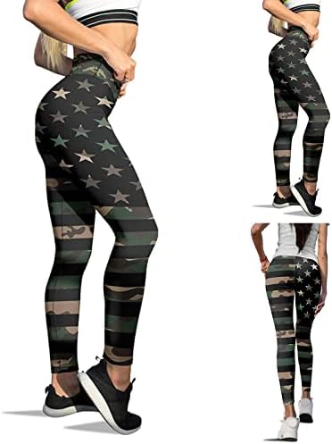 Američka zastava 4. srpnja Ženske noge za temmu Kontrola trbuha USA zastava Jogger Hlače Stretch Lagane atletičke vježbe joge hlače
