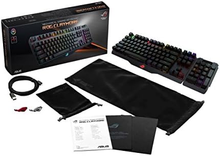 ASUS RGB mehanička tastatura za igre - MA01 ROG Claymore | Cherry MX Brown prekidači | namjenski Interventni tasteri za Overclocking jednim klikom, kontrola ventilatora | tastatura za igre za PC | Aura Sync RGB efekte pozadinskog osvetljenja
