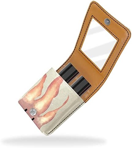 ORYUEKAN Mini torba za šminkanje sa ogledalom, torbica za kvačilo od umjetne kože, crtani film Lovely Flame