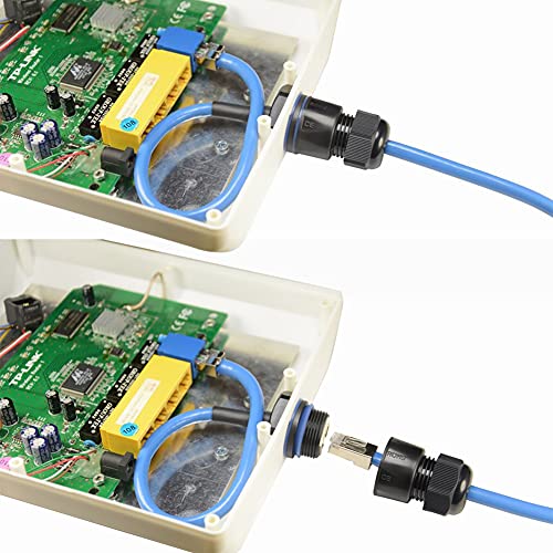 ANMBest 2pcs Montaža RJ45 Vodootporan konektor M25 CAT5 / 5E / 6 Ethernet LAN kabela sa štitnikom CAT6 mrežni kabel na otvorenom LAN