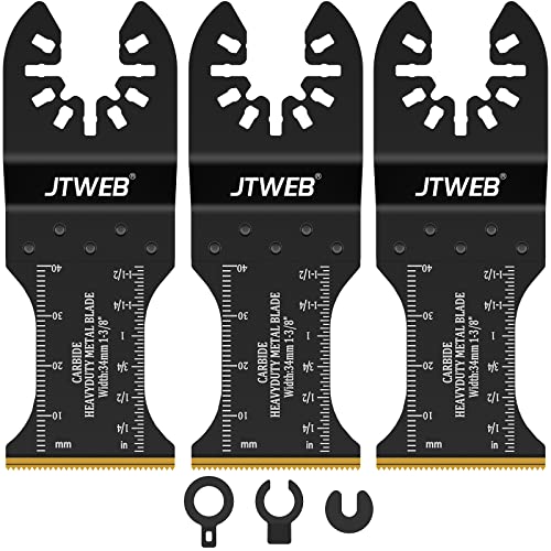 Jtweb Carbide oscilirajući listovi testere 3-Pack, Carbide oscilirajući alat Kit Multitool oštrice univerzalno brzo oslobađanje za
