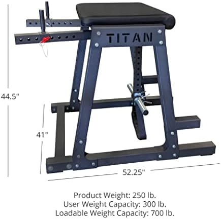 Titan Fitness H-PND, Reverse Hiperexteesions Mašina za donju karoseriju, ocijenjena 550 lb, specijalna kućna teretana za fizikalnu