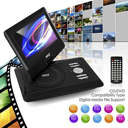 Pyle nadograđen Pyle 10 prijenosni DVD player, CD uređaj, okretni ekran za podešavanje zaslona, ​​USB / SD kartica Čitači memorije,
