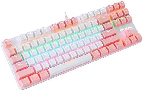 B Blesiya mehanička tastatura za igre u punoj veličini, Dugina pozadinska tanka žičana USB tastatura, otporna na prskanje, savršena