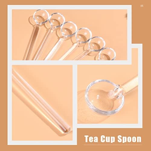 Doitool čaj čaša Staklo 5pcs staklene kašike miješalice prozirne čiste kafe miješanje kašika za desertne kašike za kafu sladoled koktel