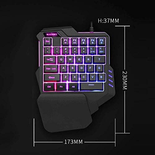 Raxinbang tastatura RGB kombinacija tastature i miša sa jednom rukom, 35 tastera Mini Gaming tastatura ergonomski kontroler igre za