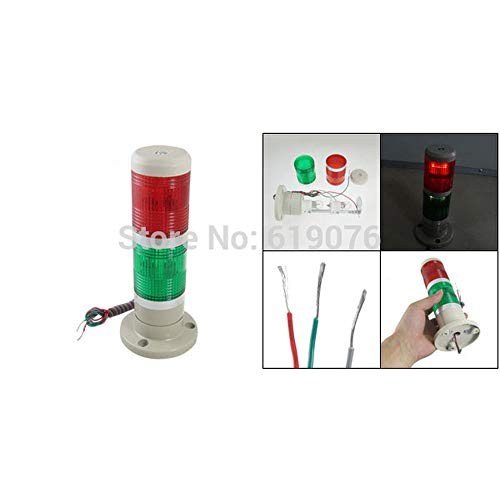 Industrialfield 1pcs Crveni zeleni 24V DC signal Industrijski toranj upozorenja lampica za laki alarm alarmi