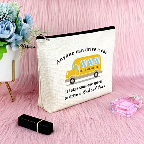 Sfodiary školski autobus zahvalnost vozač poklon Makeup Bag Vozač autobusa rođendanski poklon za žene kozmetička torba Hvala Ideje