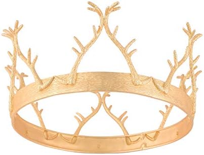 S SNUOY Gold King Crowns for Men Royal Full Round Crowns for women prom party Decorations Medieval Crown Costume Accessories