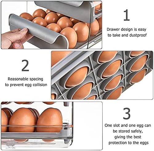 Držač za jaja sa 32 broja za frižider 2-spratna ladica tip Organizator za skladištenje jaja izdržljiva čvrsta kompaktna kutija za