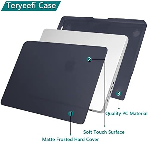 TEREEEFI Najnoviji za MacBook Pro 16 inčni Kućište za otpuštanje A2485, plastična futrola od tvrdog školjka sa zaštitnikom kože i