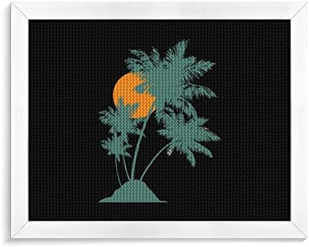 Palm Tree Diamond painting Kits okvir za slike 5D DIY Full Drill Rhinestone Arts zidni dekor za odrasle bijelo drvo 50 * 40cm