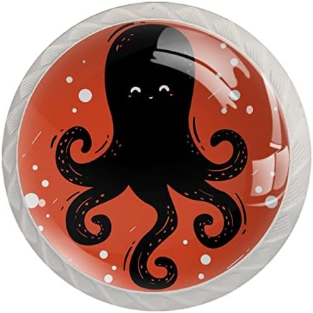Bijele Kvake za ladice Octopus slatka dekorativna komoda Kvake za vrata za dječake djevojčice 1,37×1,10 in