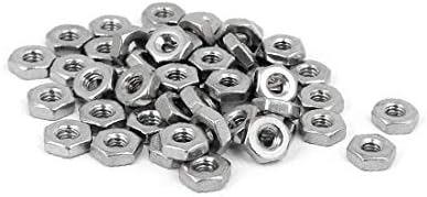 X-DREE 8-32 304 Metrički Šesterokutni Matica srebrni ton od nehrđajućeg čelika 50 kom (8-32 304 acero inoxidable acabado tuerca