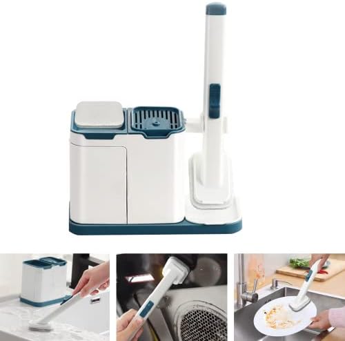 Amagefan sapun pumpa, 4 u 1 četkica za jelo za kuhinjskom sudoperu sa držačem za spužvu, četkica za pranje posuđa za čišćenje ploča