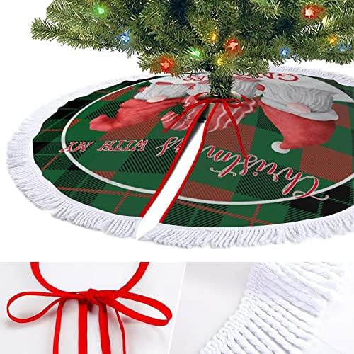 Suknje za božićno drvce Božić sa mojim gnomima ukrasi zelene Xmase za bijelo meko plišano zataškavanje čipkasti božićne stabla za