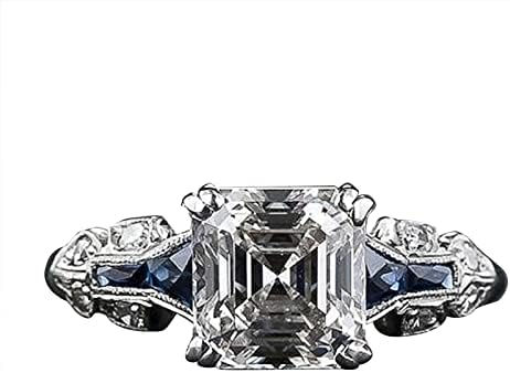 Dbylxmn Fashion Exquisite nepravilni trapezni kvadratni dijamantni prsten za žene za angažovanje prstenarskih poklona Vikendica prstenovi