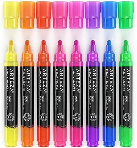 Arteza Stalni markeri, 24 olovke, 12 Rainbow boje TEKUĆE MARKERI LEKANJA, 8 NEON BOJA, Umjetni materijal za ukrašavanje automobila,