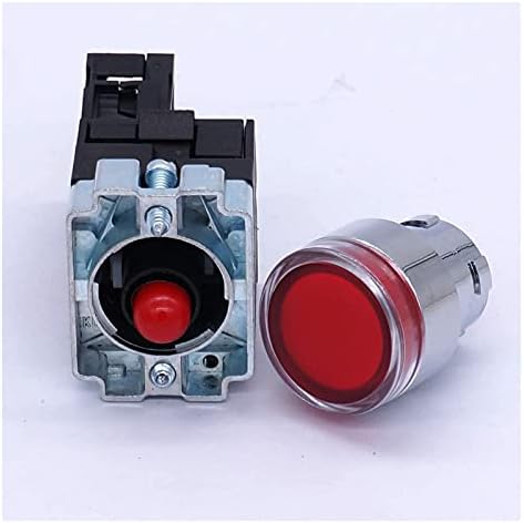 BOLLSA 22mm 1 NC Crveni LED gumb Switch 440V 10A Tipkani prekidači sa LED lampicama 110V