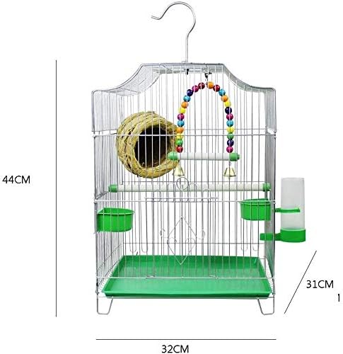 Daperci Bird Cage Stalak za ptice za ptice za ptice PART House CAGE CAGE PET DODATAK Početna-stil Kavez za ekonomski ptica dolazi sa 2 zdjele za hranjenje i 1 pljuskovima za piće