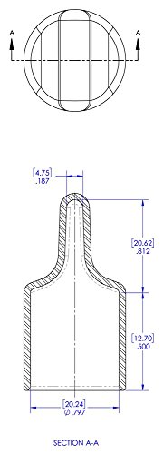 Kapice 99390487 Plastična kapa sa ravnim jezičkom za povlačenje. VFC-797-8, vinil, kapa ID 0.797 dužina 0.500, Crna