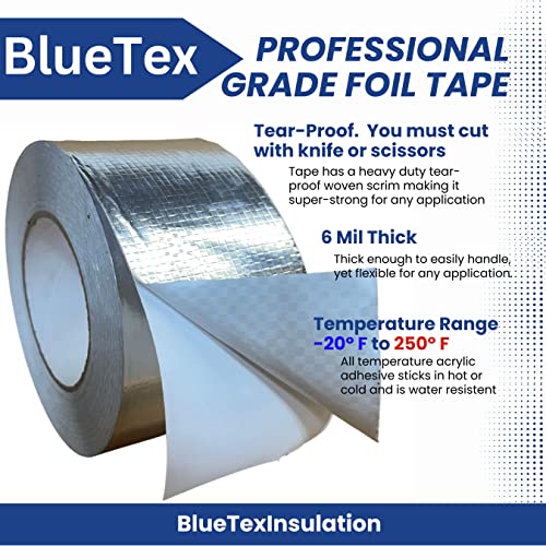 Bluetex izolacija aluminijska folija traka od 5 mil debljina 2 inča x 150 stopa profesionalna ocjena za HVAC, brtvljenje i popravak