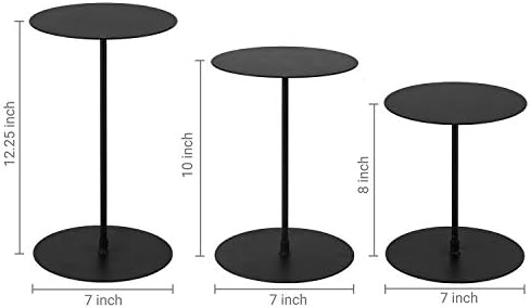 MyGift dekorativni Crni metalni stalak za kolačiće, stolni stalak za izlaganje hrane, stalak za postolje za maloprodaju, Set od 3