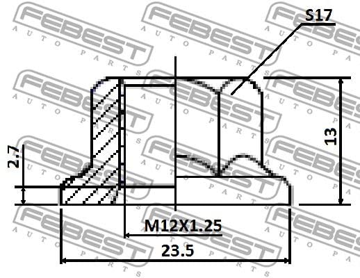 Nut Febest 0431-004-PCS10 OEM MU000763