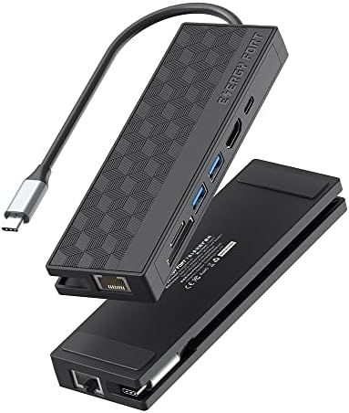 SIKAI USB C Hub 4K@30Hz, USB na HDMI Multiport Adapter, 7-U-1 USB Hub za Laptop, 1Gbps Ethernet, 100w PD, čitač SD/TF kartica, 2 USB