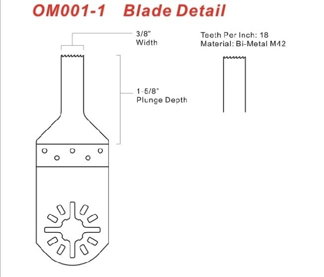 3 pakovanje - 3/8 Bi-Metal oscilirajuće oštrice sa univerzalnim sjenicama za Fein, Dremel, Bosch, Ridgid, Ryobi, Milwaukee, Skil i