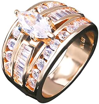 Ženski angažman bakar Popularni modni poklon Zircon Inlaid nakit prstenaste prstenovi Trendi set dainty prstena