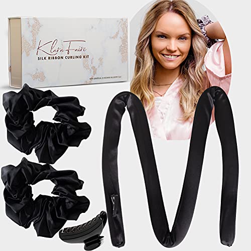 klara Faire uvijači za kosu bez topline bez topline - svilena traka za uvijanje bez topline za kosu sa 2 Scrunchies & 1 kopča