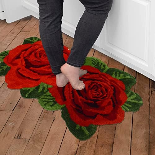 Ustide ruža ruža 2x3, crvena kupaonska rug shaggy met za kupanje plišana voda upijajuća tepih za kupatilo ispraznost kade za pranje