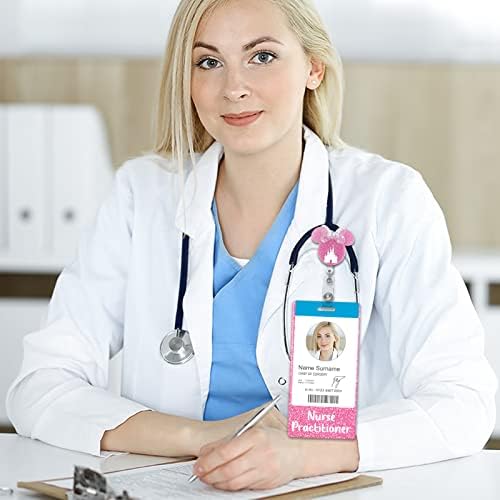Plifal Medicinska Sestra Praktičar Badge Buddy Kartica Medicinska Sestra Oprema Za Njegu Glitter Pink Vertikalna Značka Identifikacione