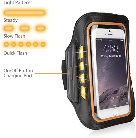 Boxwave futrola za Motorola Moto G7 Play - Jogbrite Sportska ručica, Visoka vidljivost Sigurnosno svjetlo LED ručke za pokretanje