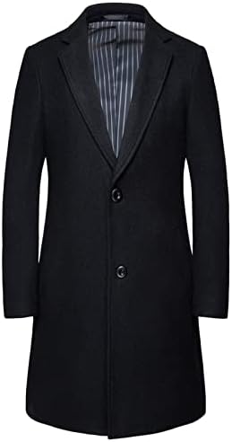 Plus veličine rovova za muškarce zarez rever s jednom grudnom jakna zimska topla srednja dužina prekrivačka klasična poslovna odjeća