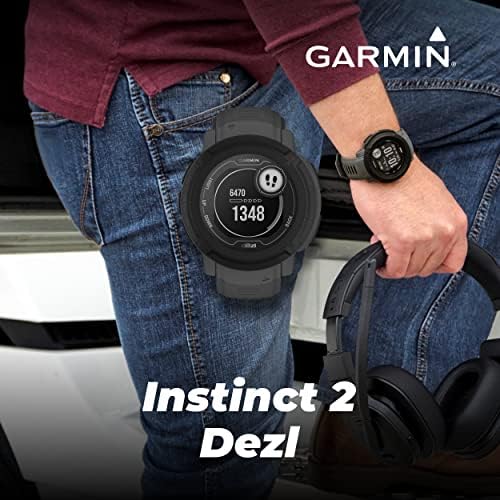 Wearable4U Garmin Instinct 2 dezl izdanje, robusni pametni sat za transport, kompatibilan sa dezl OTR navigatorom, Black Power Bundle