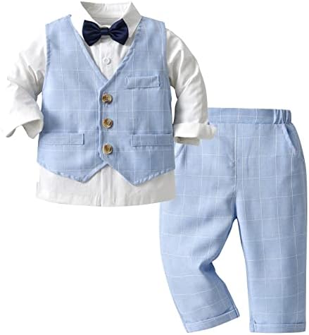 Sretan trešnja dječji dječak Formalni outfit TUXEDO PLAID GENTLEMANEMITE TOKUIT