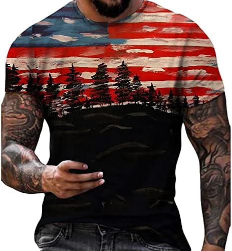 Muška košulja muška ljetna Vanjska Dan nezavisnosti štampana kratka rukava majica Casual Top američka zastava muške košulje