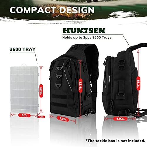 Hungsen ruksak za ribolov sa držačem štap Compact Ribolovna torba za pohranu, idealni ribolovni pokloni za muškarce
