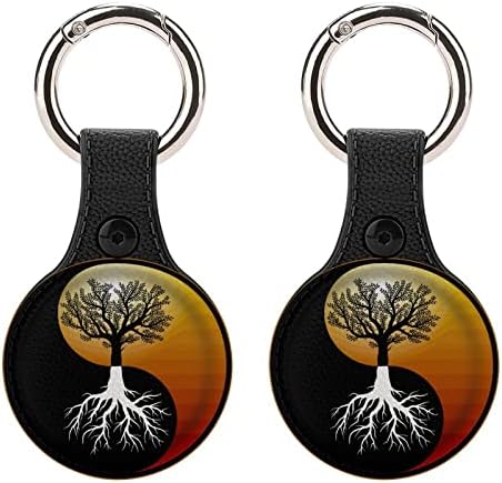 Zaštitna futrola Yin Yang Tree Symbol kompatibilna za AirTag sa privjeskom za ključeve protiv izgubljenog držača lokatora poklon za