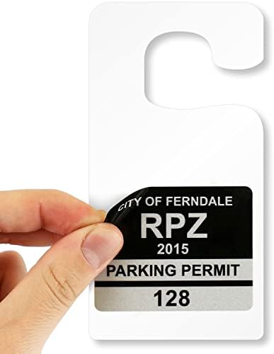 SmartSign 7 x 3,5 inča prazne oznake za pričvršćivanje / štampanje dozvole za parkiranje za retrovizor, 15 mil plastike, bijele