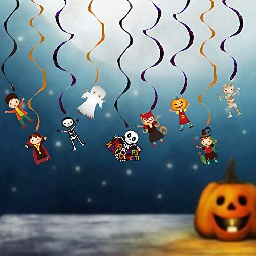 Halloween viseći vrtložni ukrasi, 9kom šareni stropni duh bundeva vještice čudovišta kartice za zabavu Halloween Eve dom na otvorenom