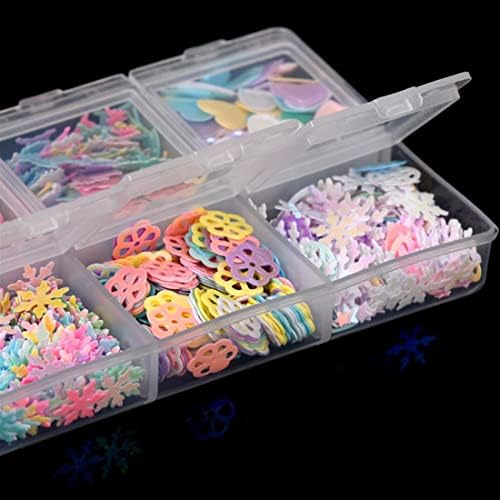 6 mreža/kutija mješoviti svjetlucavi prah šljokice 3d Paillettes Party Craft DIY Nail Arts vjenčanje dekoracija, L 5-7mm
