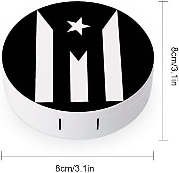 Puerto Rico Crna zastava Ponosni krug za kontaktnu kutiju za skladištenje objektiva s ogledalom