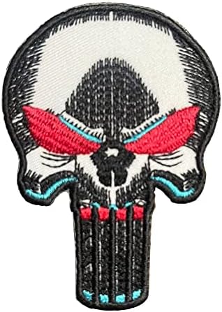 Vezeno gvožđe na patcku za patch patch patch lobanje u obliku lubanje s crvenim očima biciklističke pruge na jakni gvožđe na patch