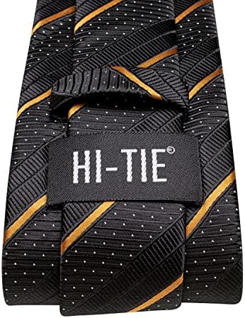 Hi-Tie muške karirane kravate klasične kravate s maramicom Set dugmadi za manžete