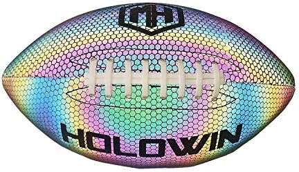 HW HOLOWIN Holographic Luminous Light Up Reflective Fudbal za noćne igre & obuka, Glowing in the Dark, Great American Football igračka