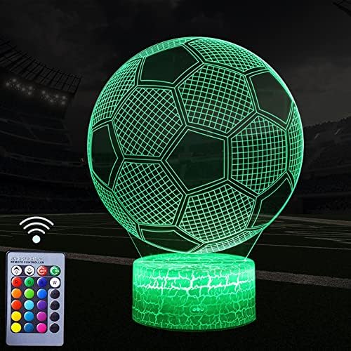 Garagadella 3d noćno svjetlo za fudbal za djevojčice, LED iluzija košarkaška lampa dodir & amp; USB kabl na daljinsko upravljanje